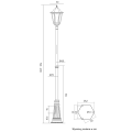 Lampa ogrodowa - parkowa stojąca regulowana 1x E27 - RETRO MAXI OGMWN 1