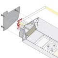 Uchwyt do mocowania szyby dla profilu Shelf Multi - anodowany - Montaż