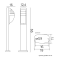 Lampa ogrodowa stojąca 1x E27 99cm - CITY 11836 R BL - rysunek techniczny