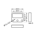 Rysunek techniczny  - Uchwyt prosty ocynk do profilu aluminiowego LED SURFACE10 - kpl. - 2 szt.