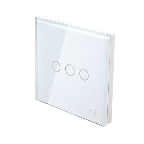 Szklany panel dotykowy pojedynczy biały - 3-sekcyjny - TM703W - TOUCHME