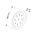 Punktowa oprawa meblowa LED ORBIT XL - Czarna - 12V 3W - rysunek techniczny