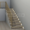 Profil schodowy LED OUTSTAIRS12 mosiężny z kloszem - 1,1mb  - przykład zastosowania 