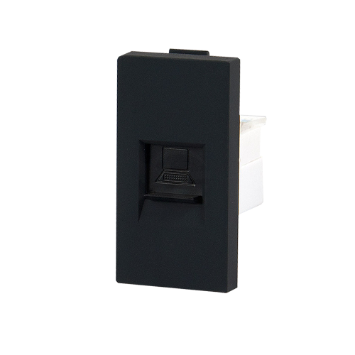 Moduł gniazda komputerowego RJ45 czarny - TM903B - TOUCHME