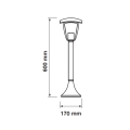 Lampa ogrodowa stojąca 1x E27 60cm - VT-736 - rysunek techniczny