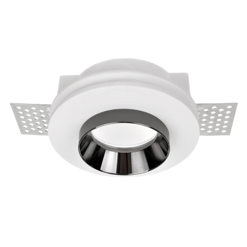 Sufitowa oprawa gipsowa podtynkowa z pierścieniem - okrągła - 1xGU10