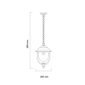 Lampa ogrodowa wisząca 1x E27 - VT-850 - rysunek techniczny