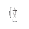 Lampa ogrodowa stojąca 1x E27 40cm - VT-753-W - rysunek techniczny