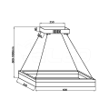 Lampa oprawa wisząca LED - CUBO 447 Milagro - 24W 4000K 1680lm - Rysunek techniczny 