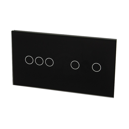Szklany panel dotykowy podwójny czarny - 5-sekcyjny - TM703702B - TOUCHME