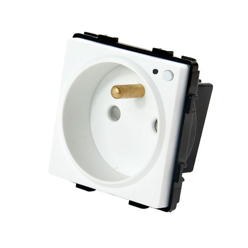 Moduł gniazda elektrycznego z bolcem i przyciskiem - WiFi - 16A biały - TM635W - TOUCHME