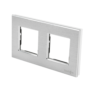 Aluminiowa ramka podwójna srebrna - TM616W - TOUCHME