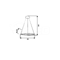  Lampa oprawa wisząca LED - ORION BLACK 507 Milagro - 22W 3000K 1540lm - rysunek techniczny 