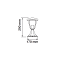Lampa ogrodowa stojąca 1x E27 29cm - VT-734 - rysunek techniczny