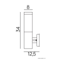 Lampa elewacyjna 1x E27 - INOX KWADRAT SS802-A - rysunek techniczny