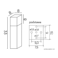 Lampa ogrodowa stojąca 1x E27 33cm - CUBE CB-330 BL - rysunek techniczny