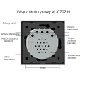Mechanizm dotykowy łącznika dzwonkowego podwójny - fibaro - WW-C702IH - LIVOLO