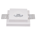 Sufitowa oprawa gipsowa z chromowanym pierścieniem - kwadratowa - 1xGU10