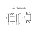 Oprawa schodowa LED - MOZA - Czarna - 14V / 230V - LEDIX - Rysunek techniczny