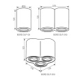 Sufitowa oprawa natynkowa BORD DLP-50-B - ruchoma - czarna - Rysunek techniczny