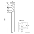 Lampa ogrodowa stojąca 1x E27 50cm - RADO II 2 DG - rysunek techniczny