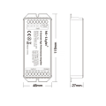 Wzmacniacz LED 12-24V 15A - RGB+CCT - Mi-Light - rysunek techniczny