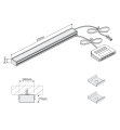 Listwa podszafkowa LED PUPIL MASTER z wyłącznikiem - Aluminium - 12V 4W  - rysunek techniczny