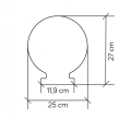 Klosz do lamp ogrodowych serii KULE G-250 - rysunek techniczny