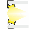 Profil aluminiowy LED EDGE10 czarny anodowany z kloszem - 1mb - rysunek techniczny 