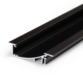 Profil aluminiowy LED FLAT8 anodowany czarny z kloszem