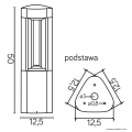Lampa ogrodowa stojąca 1x GX53 50cm - FAN GL 11204 - rysunek techniczny