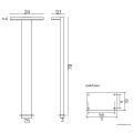 Lampa ogrodowa stojąca LED 10W 4000K 78cm - FLER 17602-780 DG - rysunek techniczny