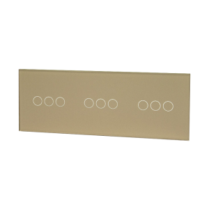 Szklany panel dotykowy potrójny złoty - 9-sekcyjny - TM703703703G - TOUCHME