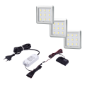 Punktowa oprawa meblowa LED SQUARE3 - Aluminium - 12V 2,5W + zasilacz - zestaw