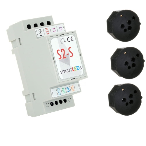 Sterownik schodowy LED S2-S (Standard) z 3 czujnikami ruchu - Zestaw do schodów z półpiętrem