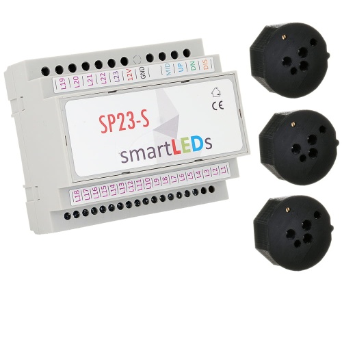 Sterownik schodowy LED SP23-S (Standard) z 3 czujnikami ruchu - Zestaw do schodów z półpiętrem
