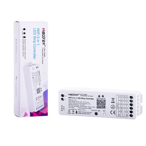 Odbiornik LED 5w1 (WiFi) - MONO /CCT /RGB /RGB+CCT - 12-24V DC 15A - Alexa Google - WL5