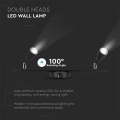 Lampa ścienna LED 9W czarna - VT-810
