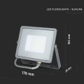 Naświetlacz LED 30W 80lm/W szary - VT-30-G