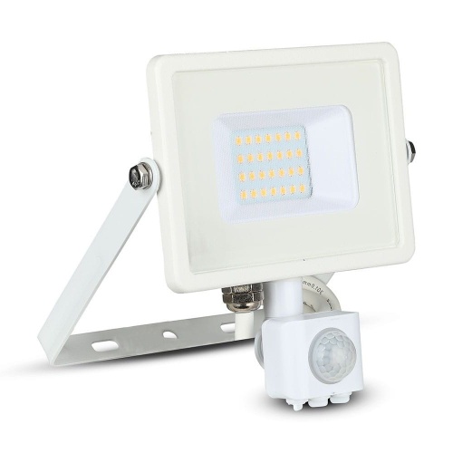 Naświetlacz LED z czujnikiem ruchu 20W 80lm/W biały - VT-20-S-W