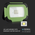 Naświetlacz LED z akumulatorem 20W 70lm/W 100° - VT-20-R