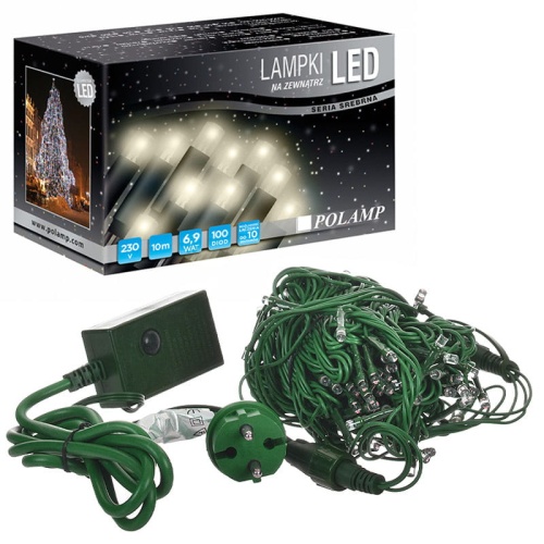 Lampki choinkowe LED z programatorem 100 LED 10mb IP20 - ciepłe