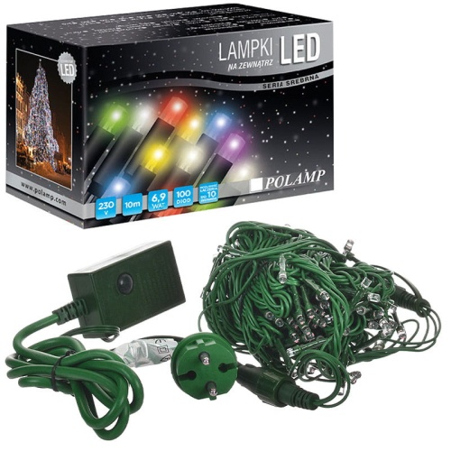 Lampki choinkowe LED z programatorem 100 LED 10mb IP44 - multikolor