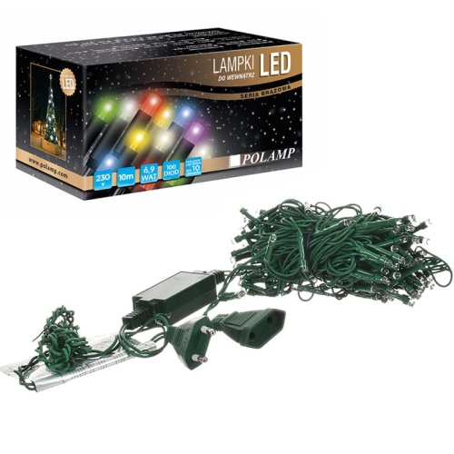 Lampki choinkowe LED - 100 LED 10mb IP20 - multikolor