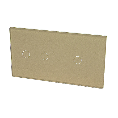 Szklany panel dotykowy podwójny złoty - 3-sekcyjny - TM702701G - TOUCHME