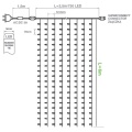 Kurtyna świetlna LED - 720 LED 2,5x6mb IP44 - białe zimne