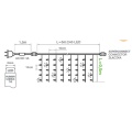 Kurtyna świetlna LED "FLASH" - 240 LED 5x0.5mb IP44 - białe ciepłe