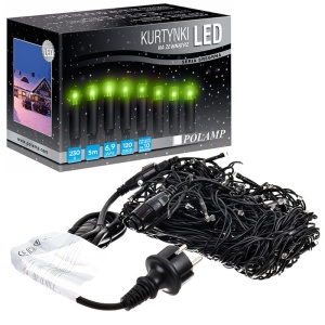 Kurtynka świetlna LED "Sople" - 120 LED 5mb IP44 - zielone