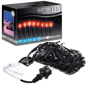 Kurtynka świetlna LED "Sople" - 120 LED 5mb IP44 - czerwone