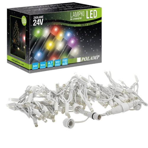 Lampki choinkowe LED "FLASH" - 100 LED 10mb IP65 - białe zimne